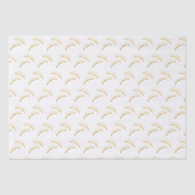 Gold Glam Eyelashes Tissue Paper (Front)