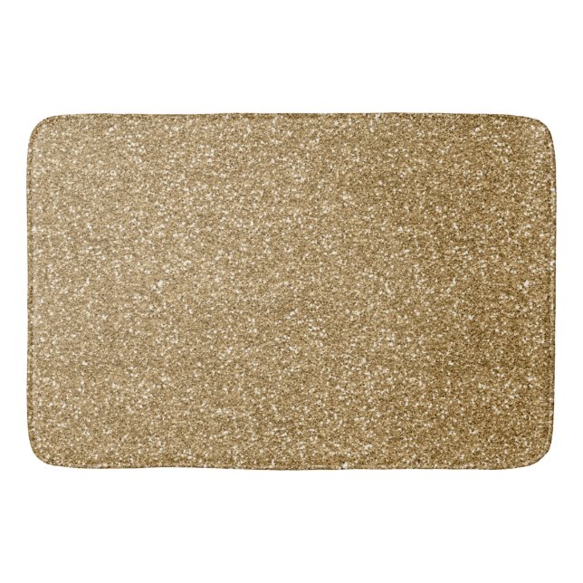 Gold Glam Faux Glitter Bath Mat (Front)