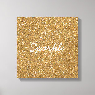 Gold Glam Faux Glitter Canvas Print