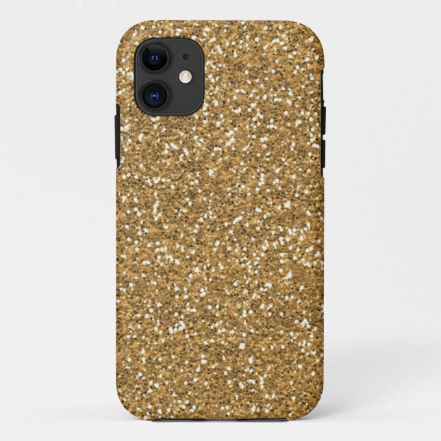 Gold Glam Faux Glitter Case-Mate iPhone Case (Back)