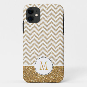 Gold Glam Faux Glitter Chevron Case-Mate iPhone Case