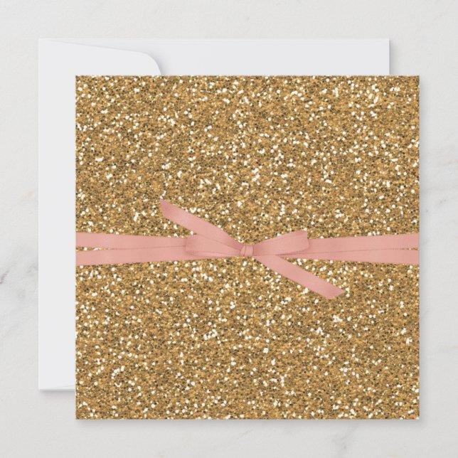 Gold Glam Faux Glitter Invitation (Front)