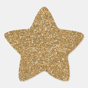 Gold Glam Faux Glitter Star Sticker