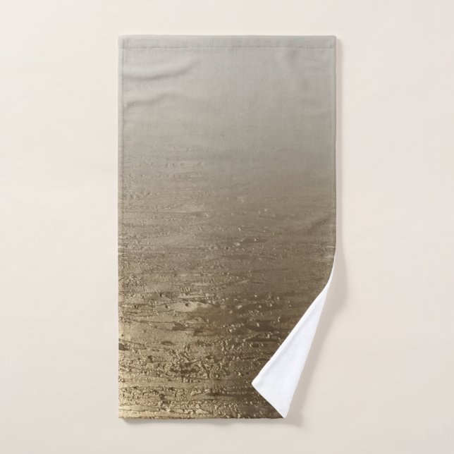 Gold Glam Gilded Brush Modern Elegance Bath Towel Set (Hand Towel)