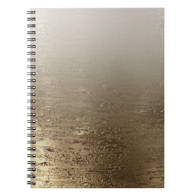 Gold Glam Gilded Brush Modern Elegance Notebook (Front)