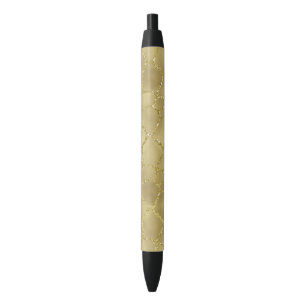Gold Glam Giraffe Print Black Ink Pen