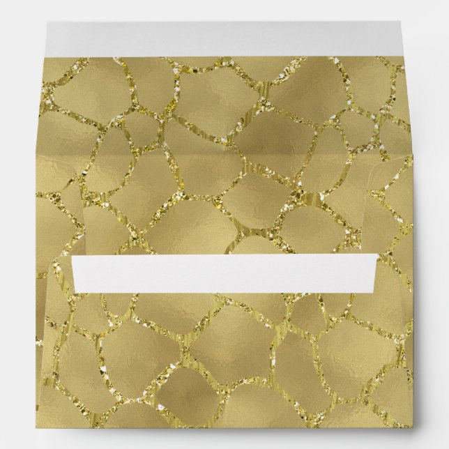 Gold Glam Giraffe Print Envelope (Back (Bottom))