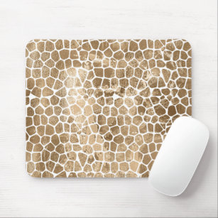 Gold Glam Giraffe Print Mouse Pad