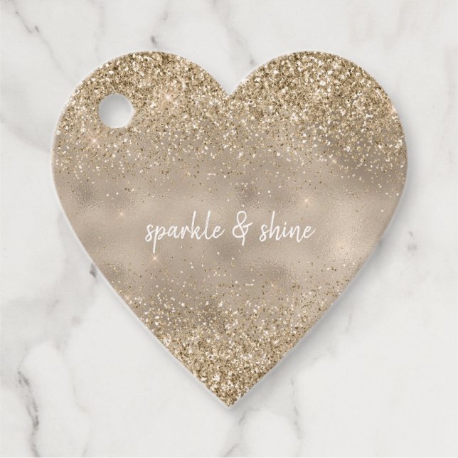 Gold Glam Glitter Favour Tags (Front)