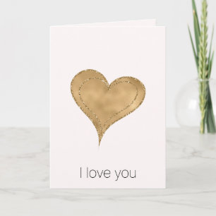 Gold Glam Glitter Heart Card