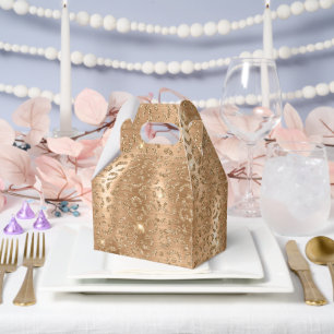 Gold Glam Glitter Leopard Print Favour Box