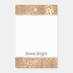 Gold Glam Glitter Leopard Print Post-it Notes