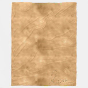 Gold Glam Glitter Love Fleece Blanket