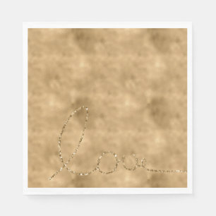 Gold Glam Glitter Love Napkin