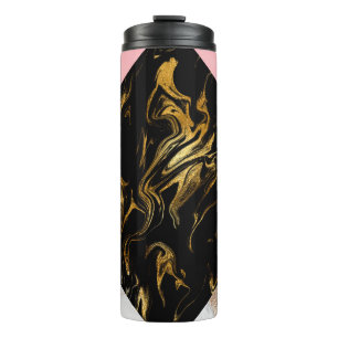 Gold Glam Glitter Marble Thermal Tumbler