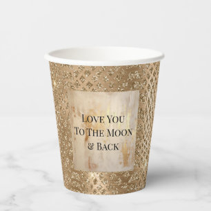 Gold Glam Glitter Snake Skin Paper Cups