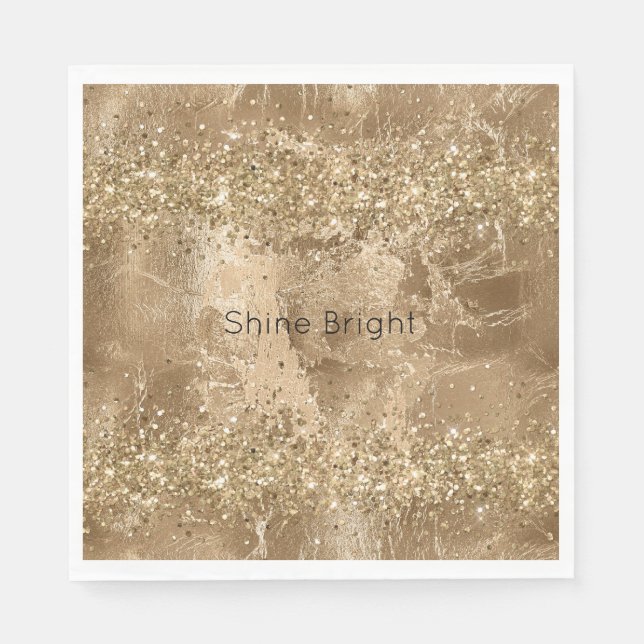 Gold Glam Glitter Sparkles    Napkin (Front)