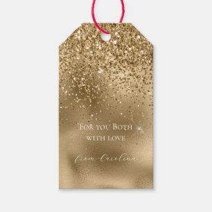 Gold Glam Glitter Wedding Gift Tags