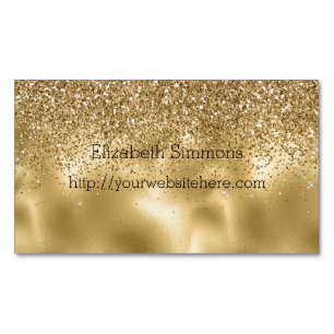 Gold Glam Glitz Glitter Magnetic Business Card