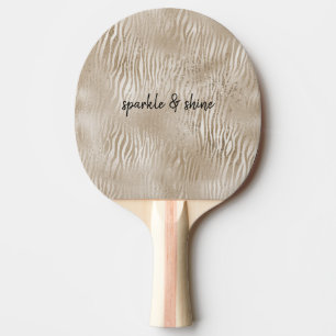 Gold Glam Glitzy Zebra Print Ping Pong Paddle