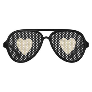 Gold Glam Hearts Aviator Sunglasses