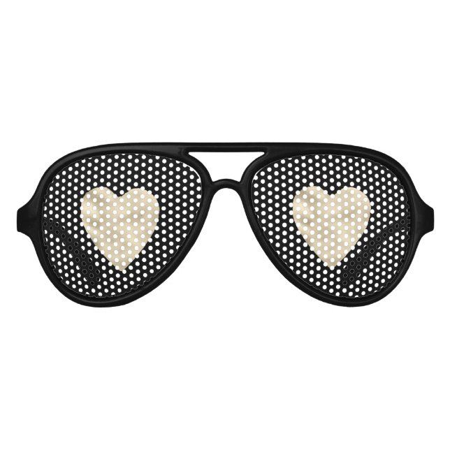 Gold Glam Hearts Aviator Sunglasses (Front)