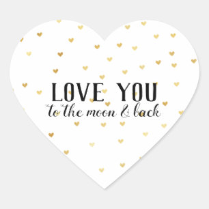 Gold Glam Hearts Love Heart Sticker