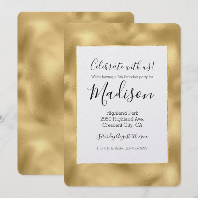 Gold Glam Invitation (Front/Back)