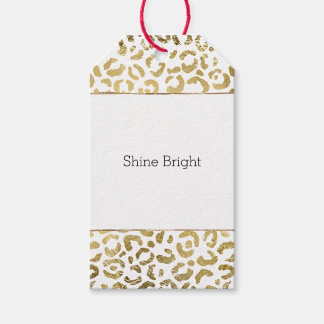 Gold Glam Leopard Print Gift Tags (Front)