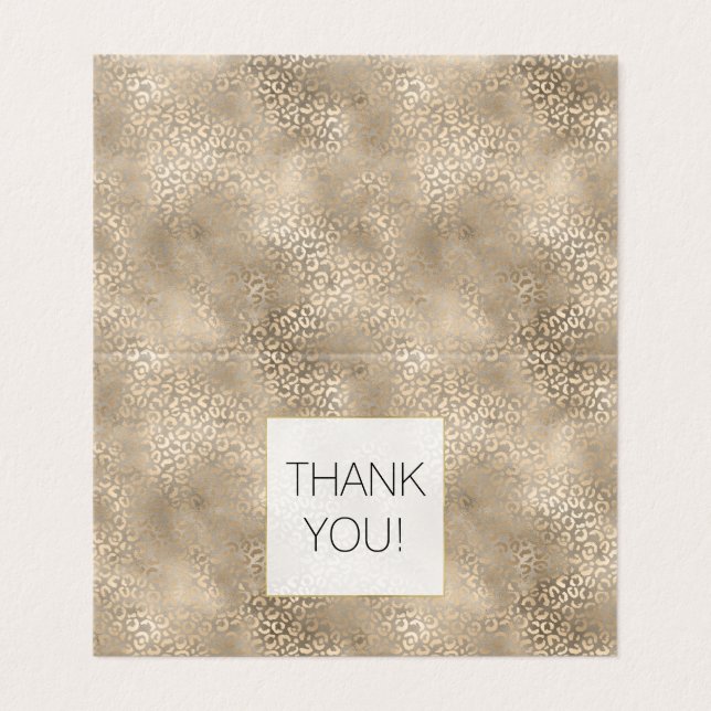Gold Glam Leopard Print Thank you (Outside Unfolded)