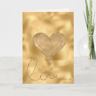 Gold Glam Love Glitter Heart Card