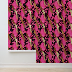 Gold Glam Pink Leopard Animal Wallpaper