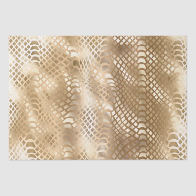 Gold Glam Snake Skin Tissue Paper (Front)