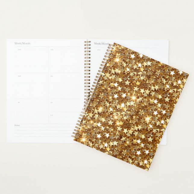 Gold Glam Sparkle Stars Planner (Display)