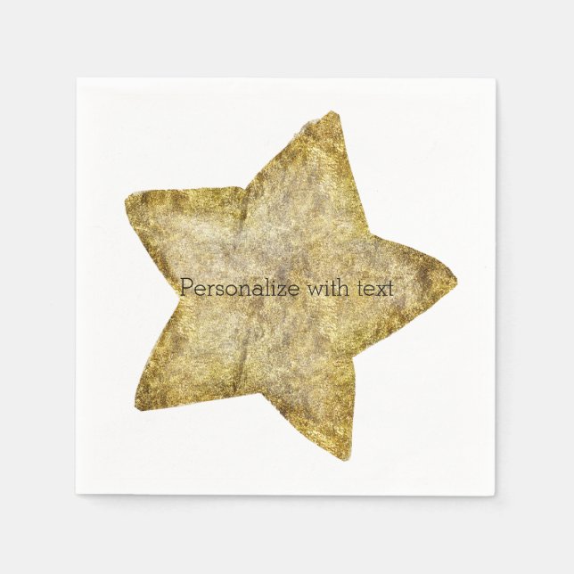 Gold Glam Star Napkin (Front)