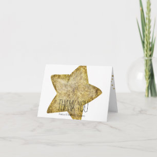 Gold Glam Star Thank you Card