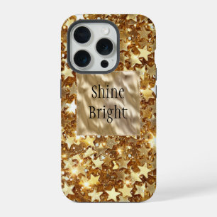 Gold Glam Stars Confetti iPhone 15 Pro Case