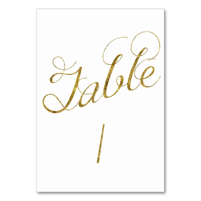 Gold Glam table 1 number (Front)
