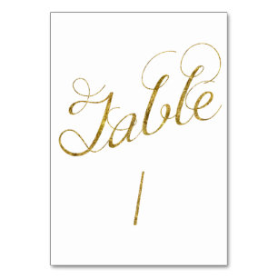 Gold Glam table 1 number Table Number