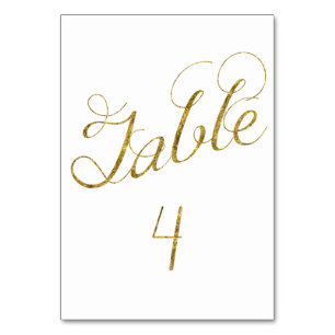 Gold Glam table 4 number