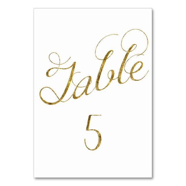 Gold Glam table 5 number (Front)