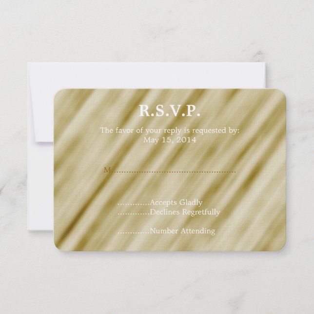 Gold Glam Wedding RSVP Card (Front)
