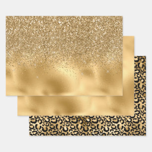 Gold Glam Wrapping Paper Sheet