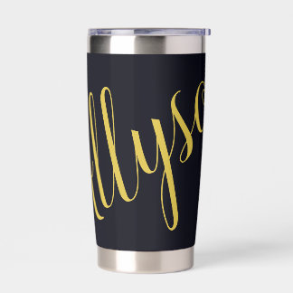 Gold glamour personalised insulated tumbler
