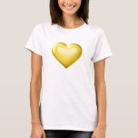 Gold glass heart T-Shirt<br><div class="desc">This t-shirt features a gold heart with a glassy appearance at its centre. Click "Customise it!" to re-size/re-position the gold glass heart,  change the t-shirt colour,  and/or add personalised text. Choose font style,  size,  and colour. The gold glass heart design is great for a 50th wedding anniversary celebration.</div>