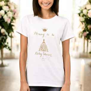 Gold Gliter Princess Baby Shower Mummy to be T-Shirt