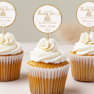 Gold Gliter Princess  Girl Baby Shower Thank You Classic Round Sticker