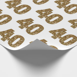 Gold Glitter 40th Birthday Wrapping Paper