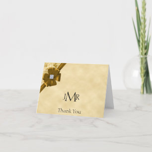 Gold Glitter 50th Anniversary Thank You Card