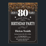 Gold Glitter 80th Birthday Invitation<br><div class="desc">Gold Glitter 80th Birthday Invitation. White Typography. Black and White Chalkboard Background. Adult Birthday. Male Men or Women Birthday. Kids Boy or Girl Lady Teen Teenage Bday Invite. 13th 15th 16th 18th 20th 21st 30th 40th 50th 60th 70th 80th 90th 100th. Any Age. For further customisation, please click the "Customise...</div>